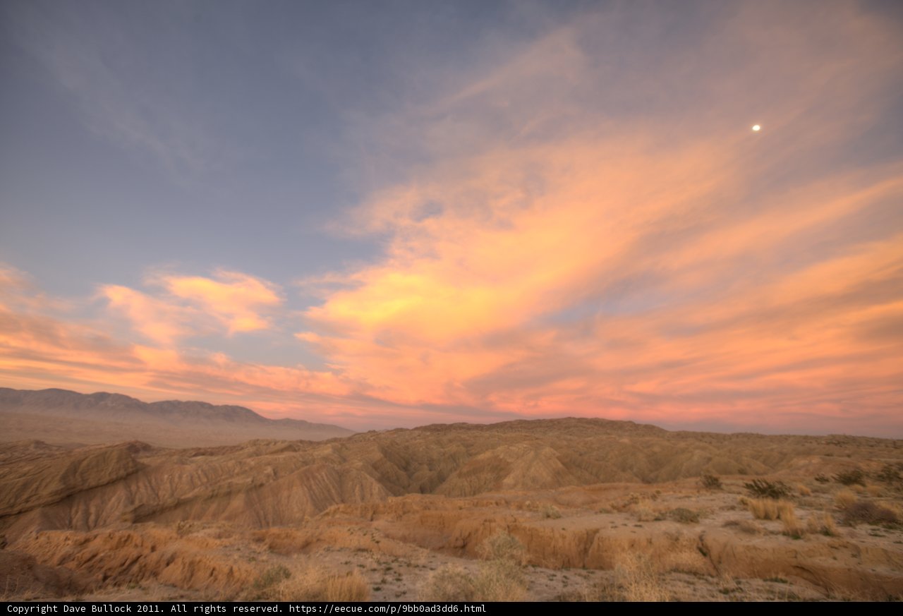 Moonlit Desert Sunset