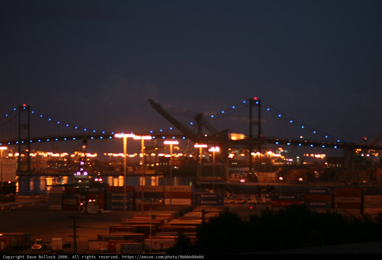 Illuminated Bridge at the Waterfront