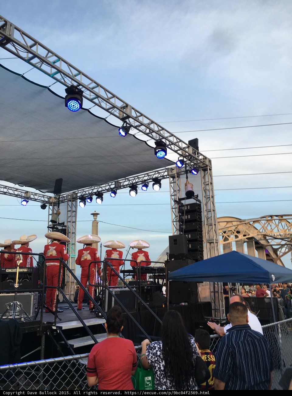 Red Shirts and Blue Lights on the Stage