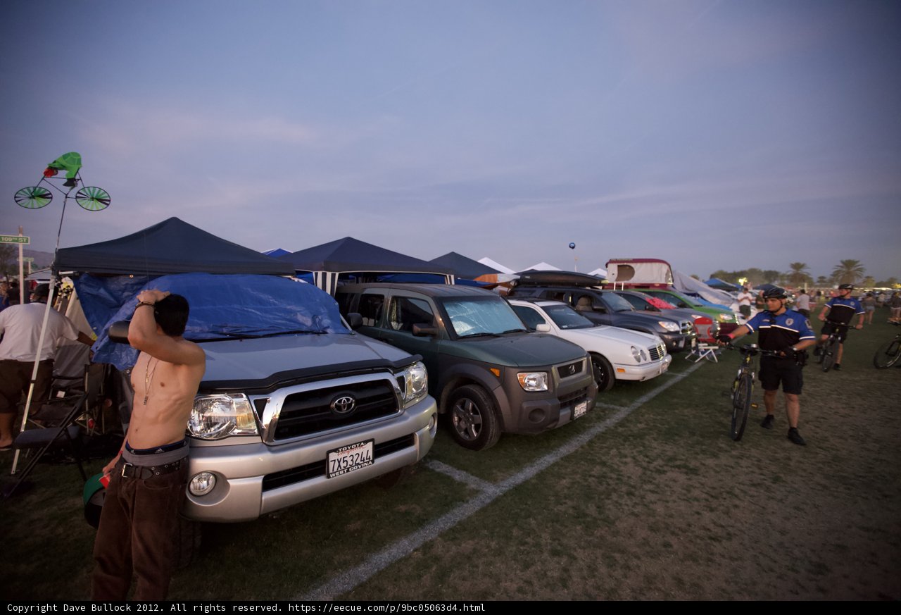Antonio Greger's Sports Car and Tent at Coachella