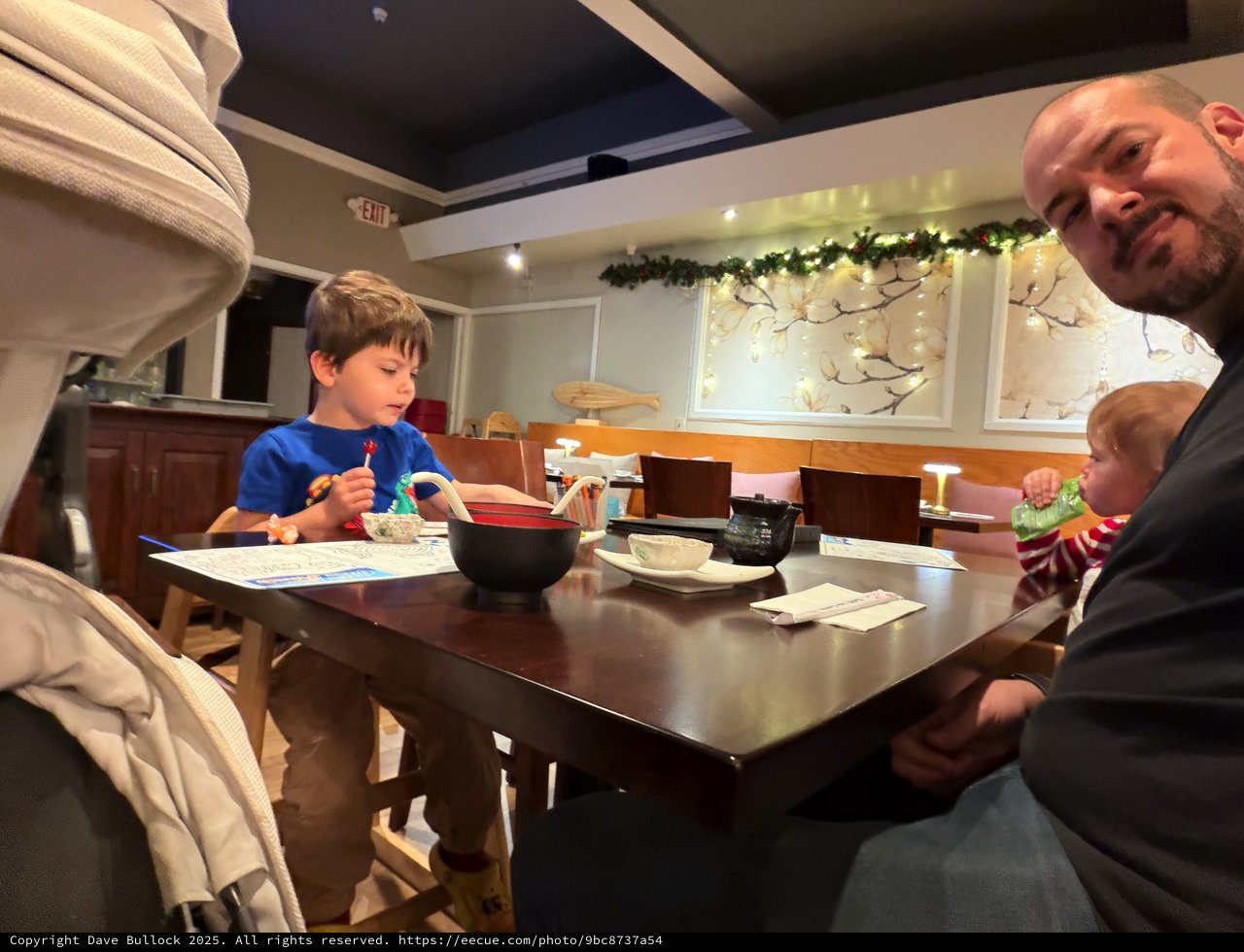 Family Dinner Time at Asian Restaurant