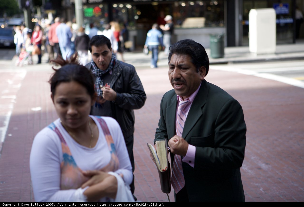 Businessman on the sidewalk