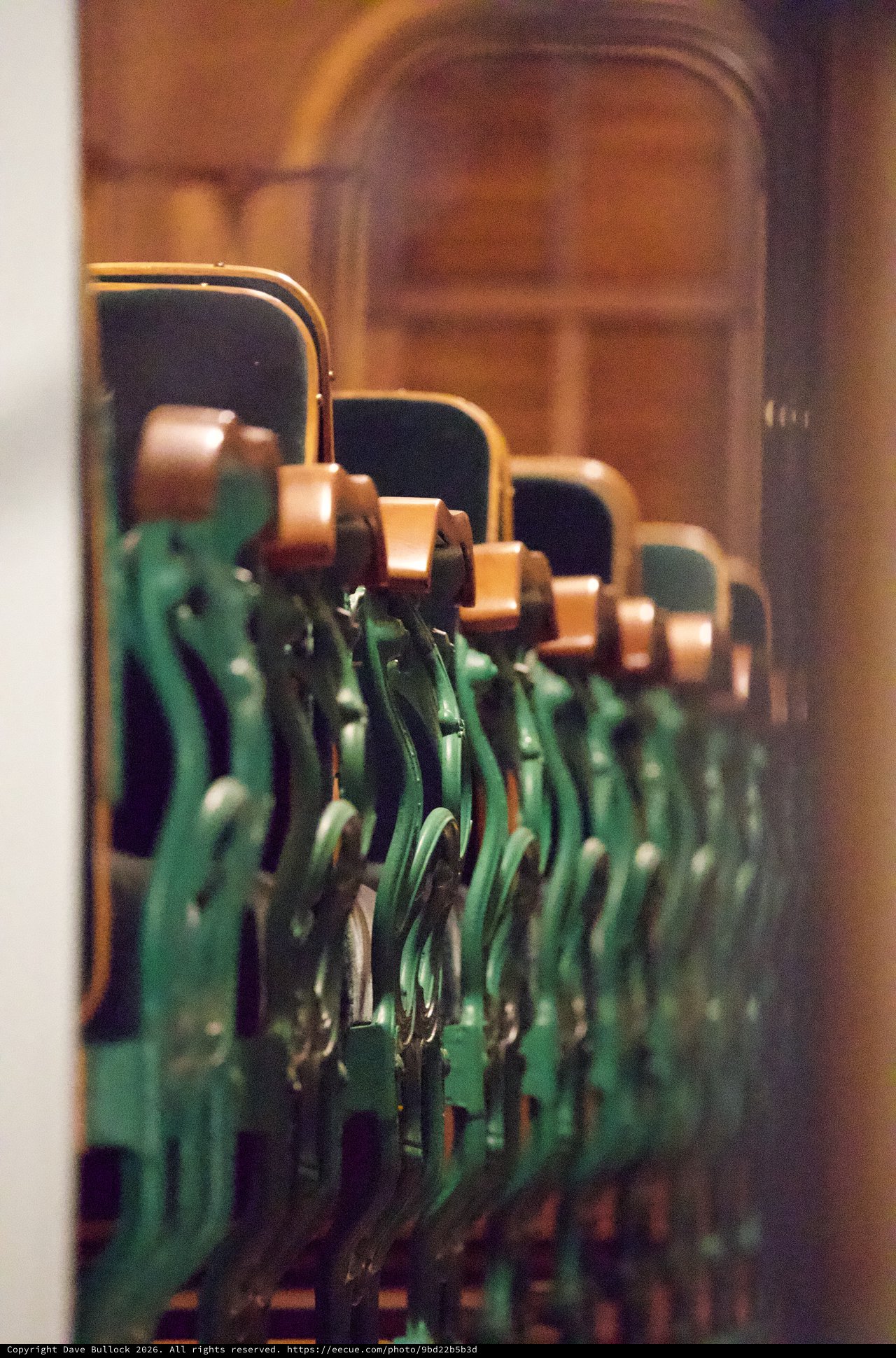 Folded Green Theater Seats in Historic Sacramento Venue