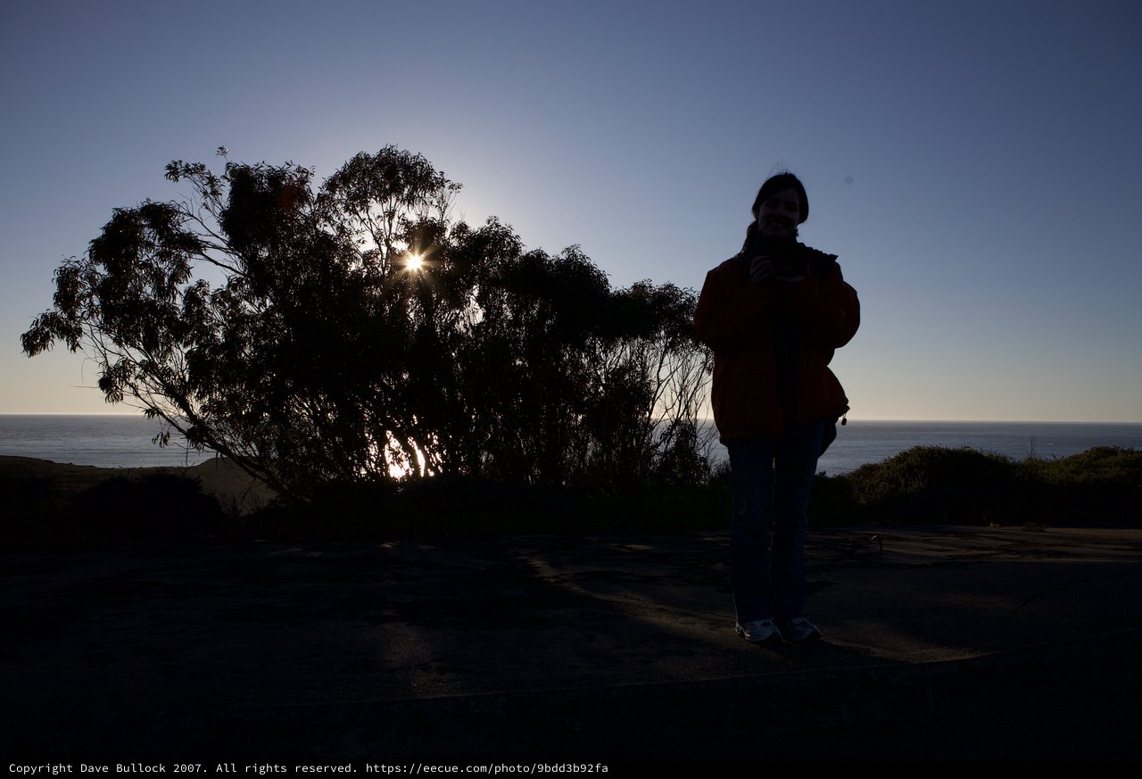 Silhouette at Sunset Over the Pacific Coast