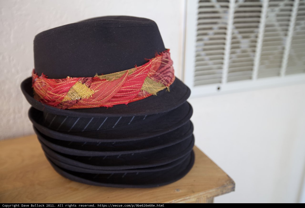 Hat Stack at the Wickstrom Wedding