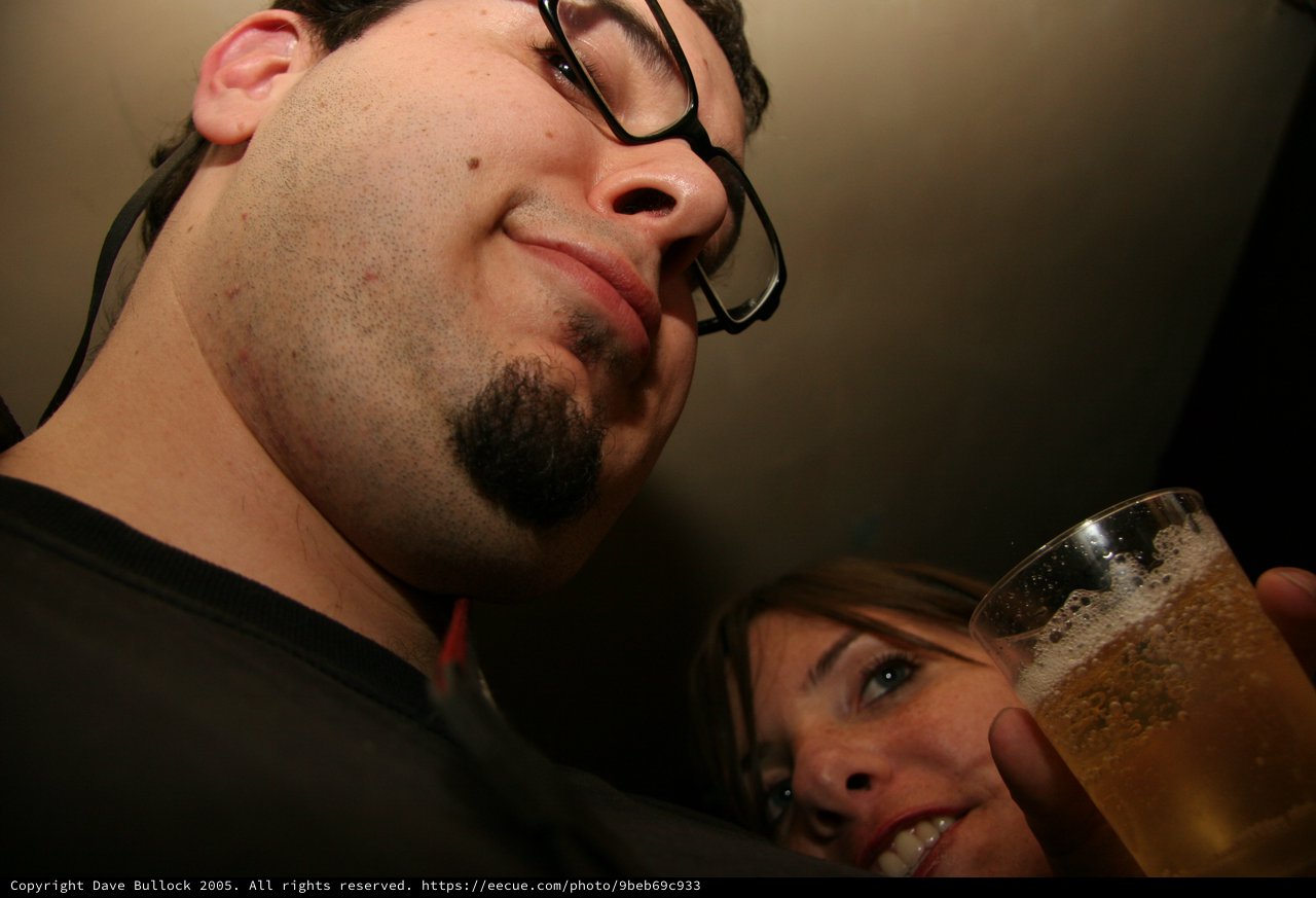 Close-Up Selfie With Beer at Late Night Party