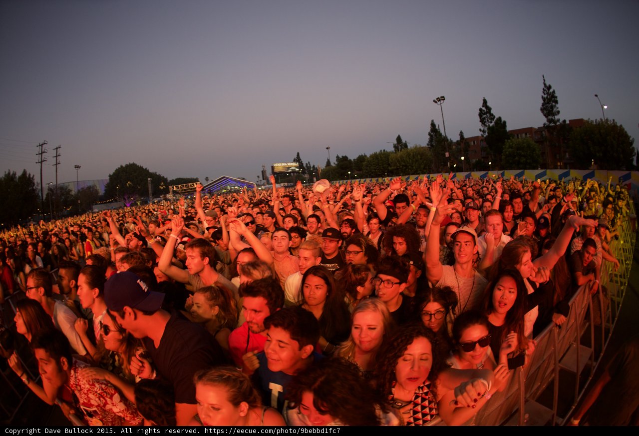 Diverse Crowd Red Glow