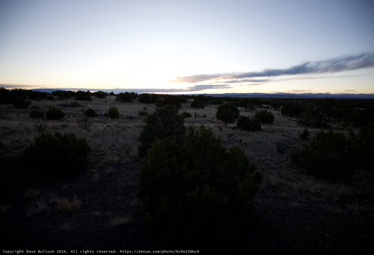 Desert Twilight Over New Mexico Landscape
