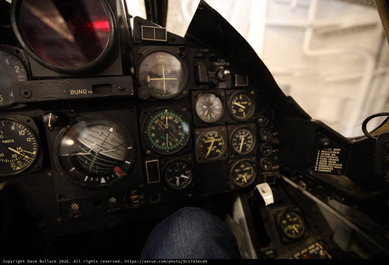Vintage Fighter Jet Cockpit Instrument Panel