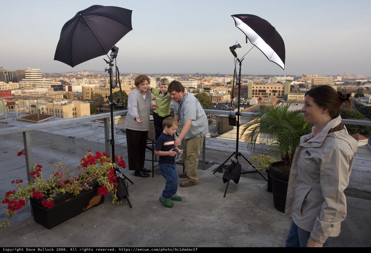 Rooftop Family Portrait Session at Dusk