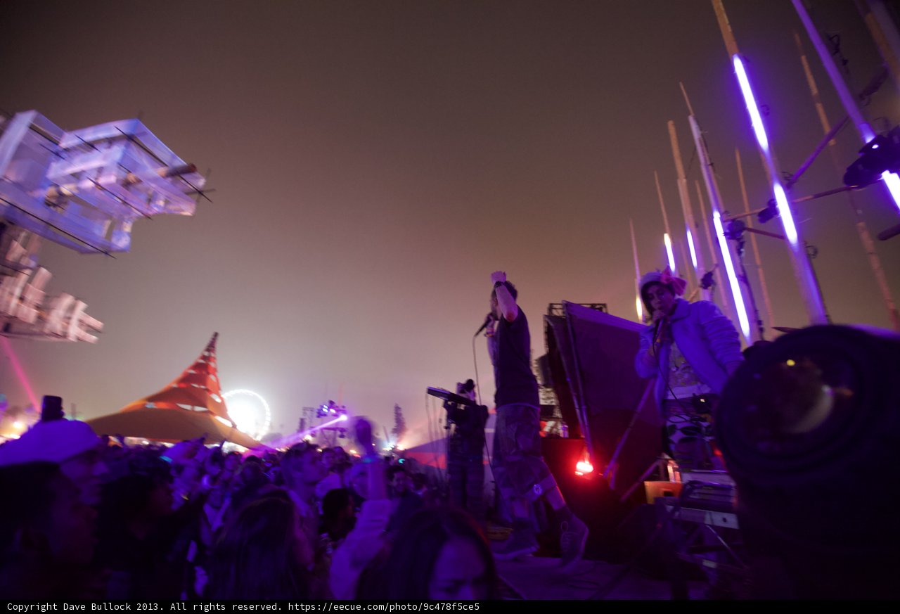 Spotlight on the Crowd at Coachella Music Festival