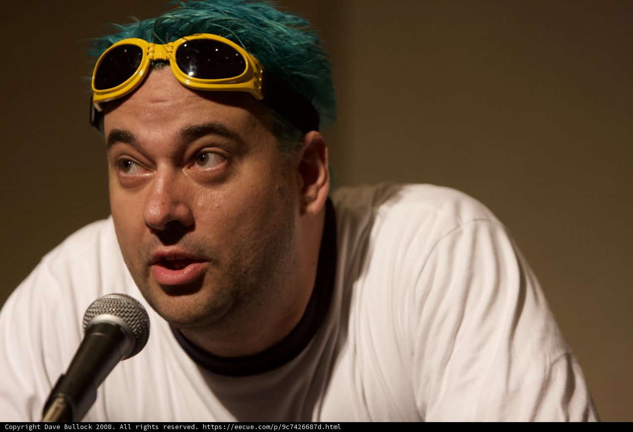 Blue-haired Entertainer on Stage