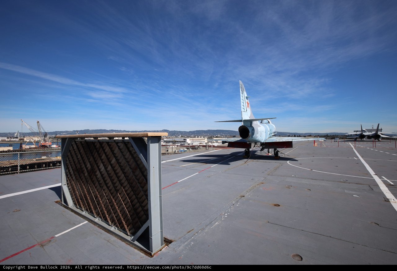 Vintage Aircraft and Air Filter on USS Hornet Deck