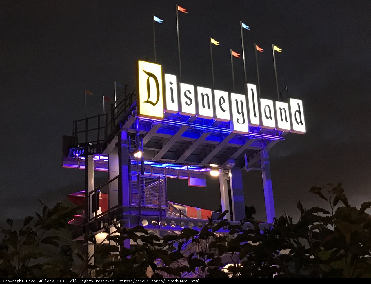 The Illuminated Disneyland Hotel Sign