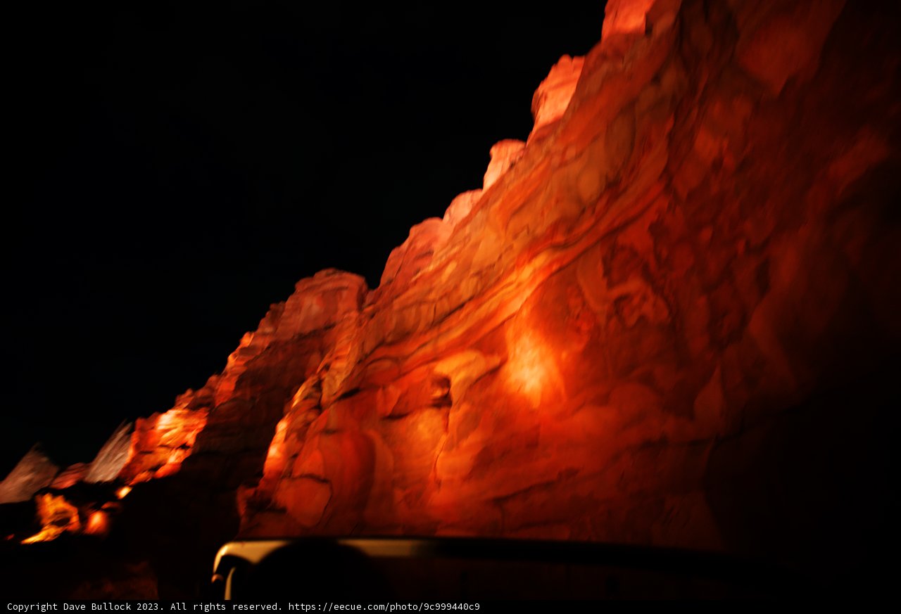 Mystical Rock Formation under Moonlit Sky