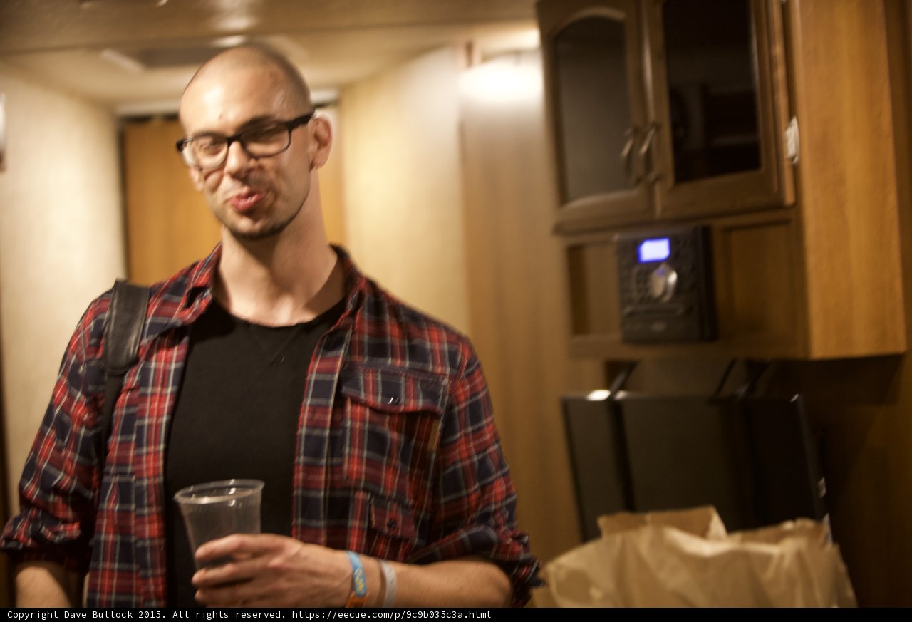 Dave B sips on a refreshing drink