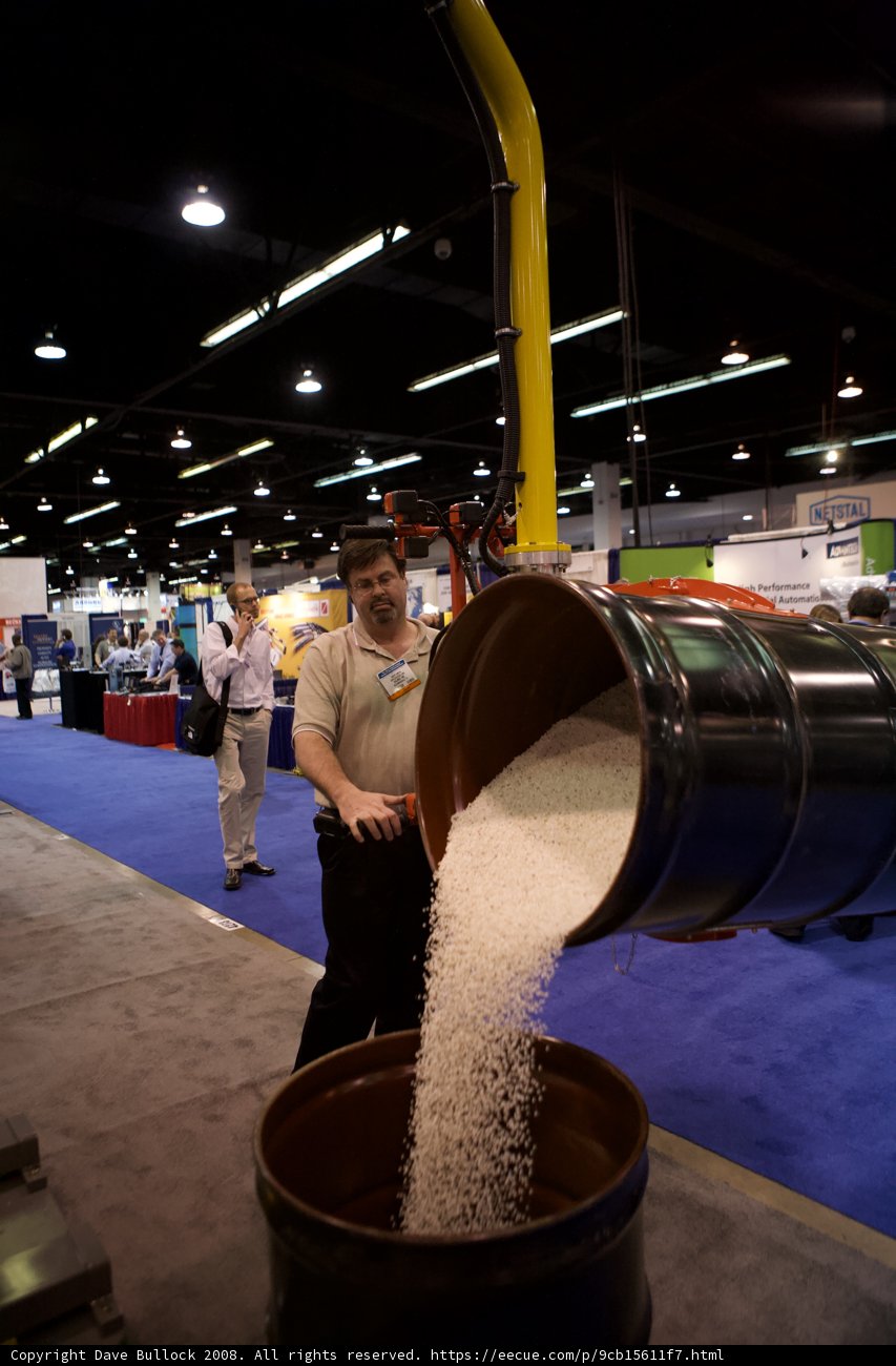 Rice Pouring at the Brewery