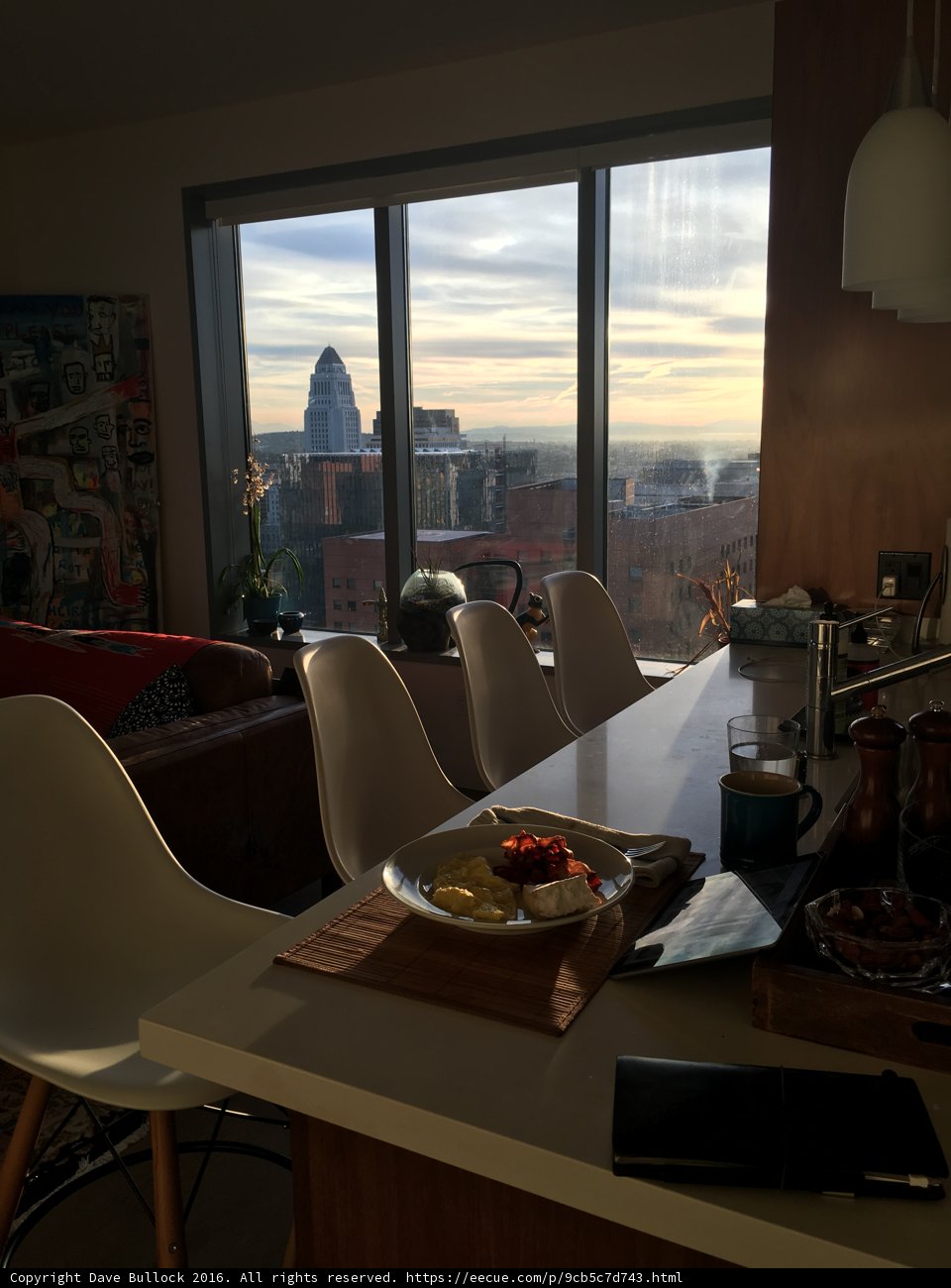 A Cityscape View from the Dining Table