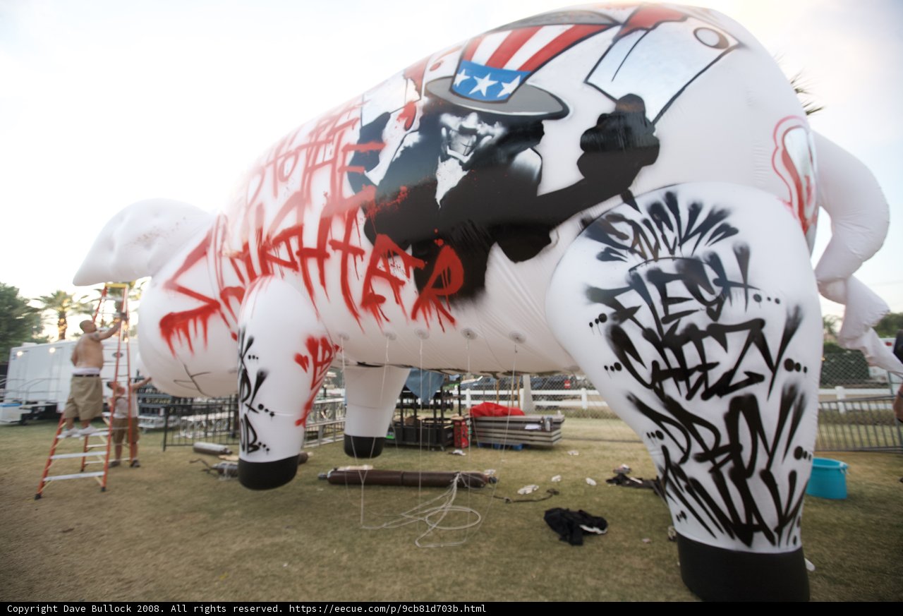 Inflatable Pig Art at Coachella