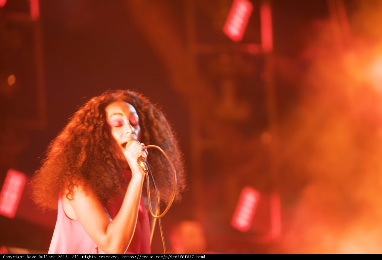 Solange Portrait Eyes Closed Singing Heavy Orange Smoke
