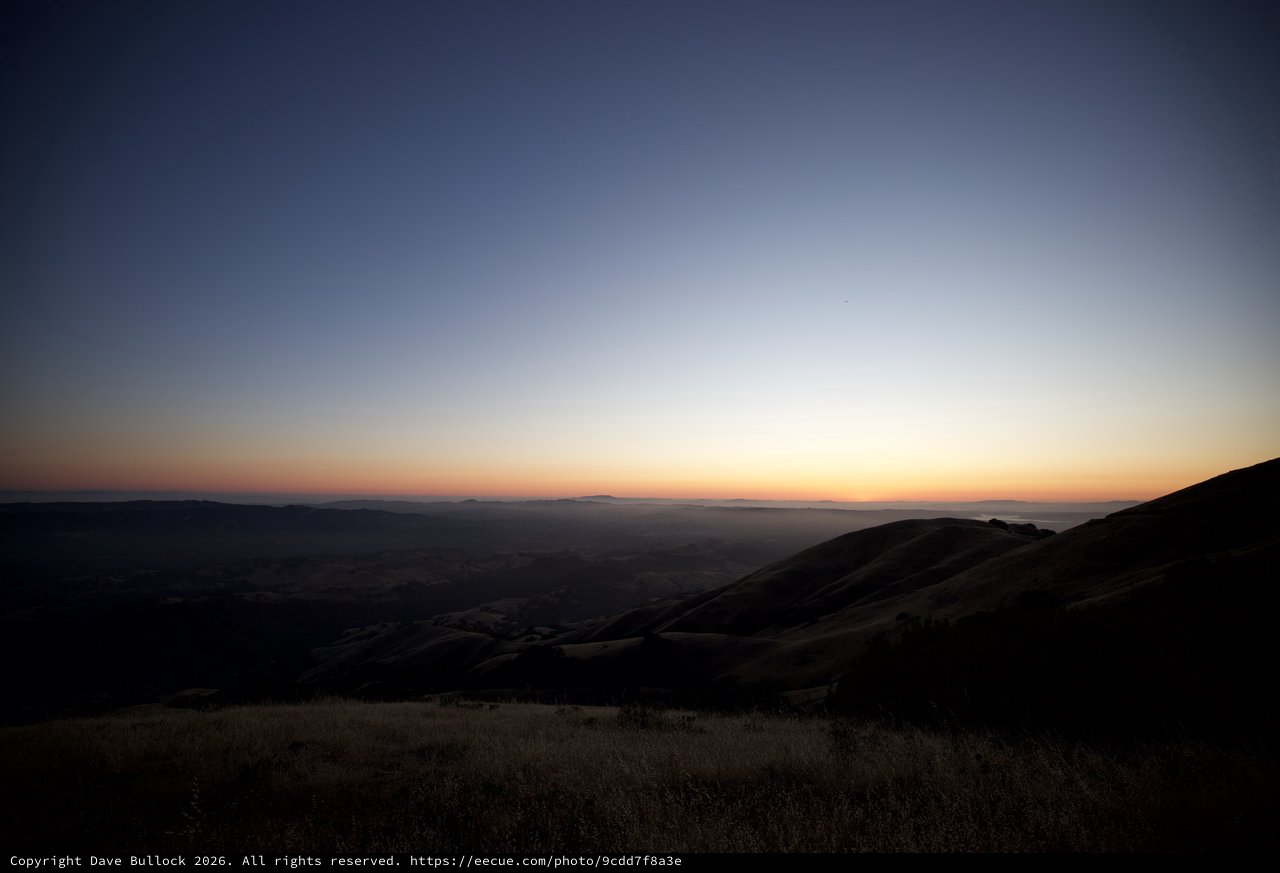 Golden Hour Fades Over California's Rolling Hills