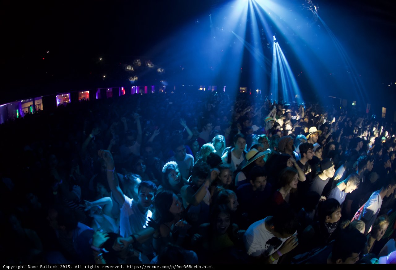 Blue Lit Arena Crowd