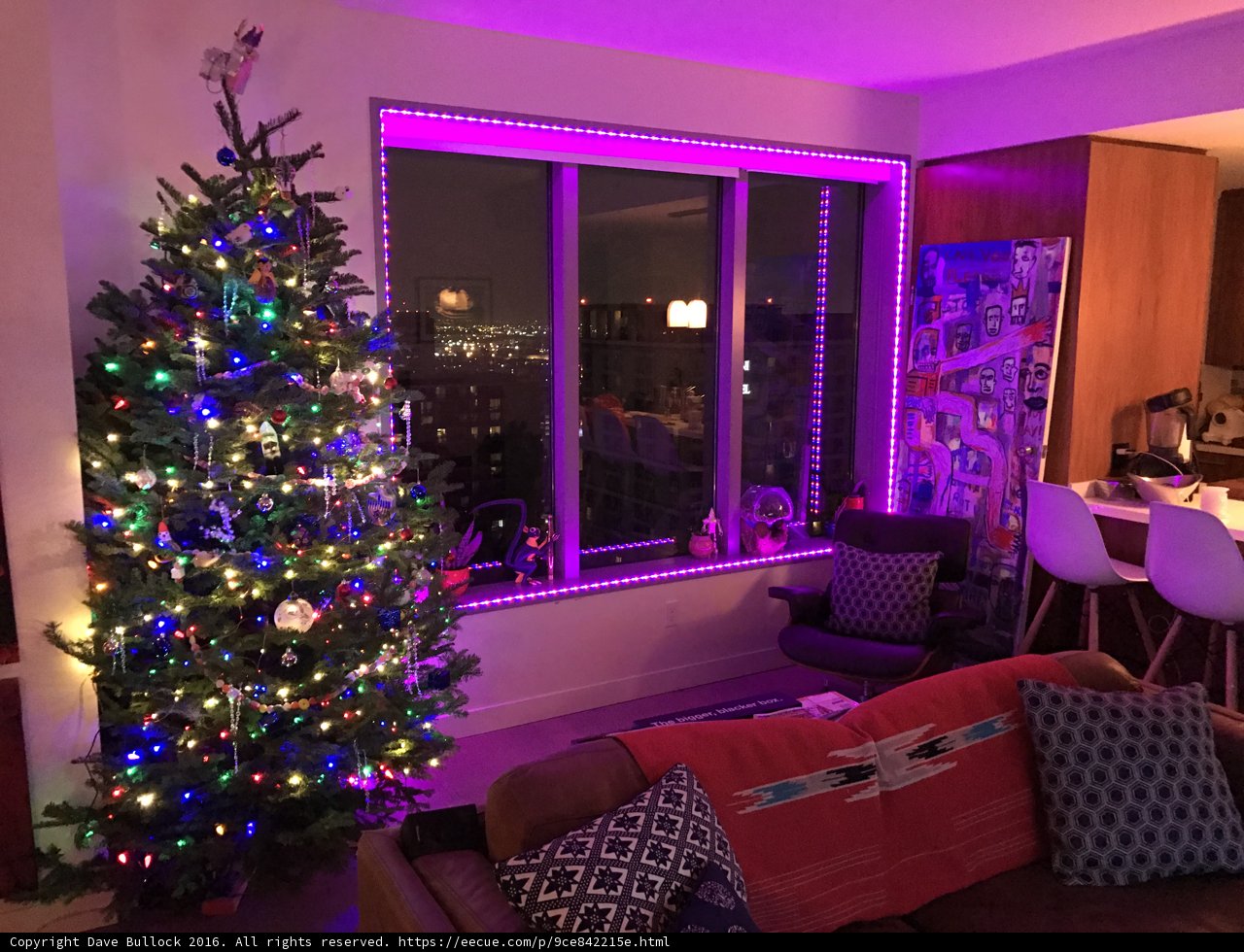 Purple Glowing Christmas Tree