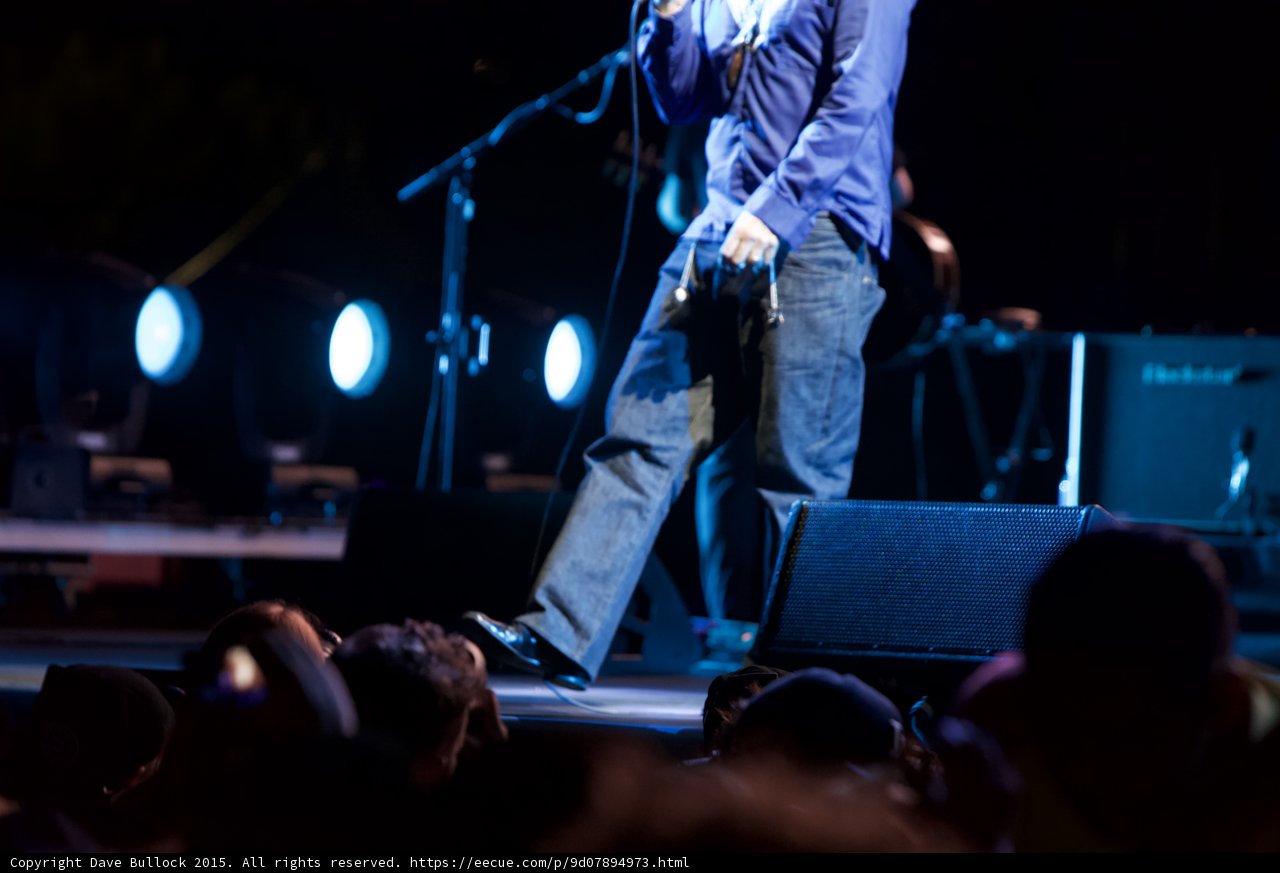 Morrissey Low Angle Legs Blue Shirt Mic Stand Blackstar Amp Floor Monitor Stage Lights Crowd