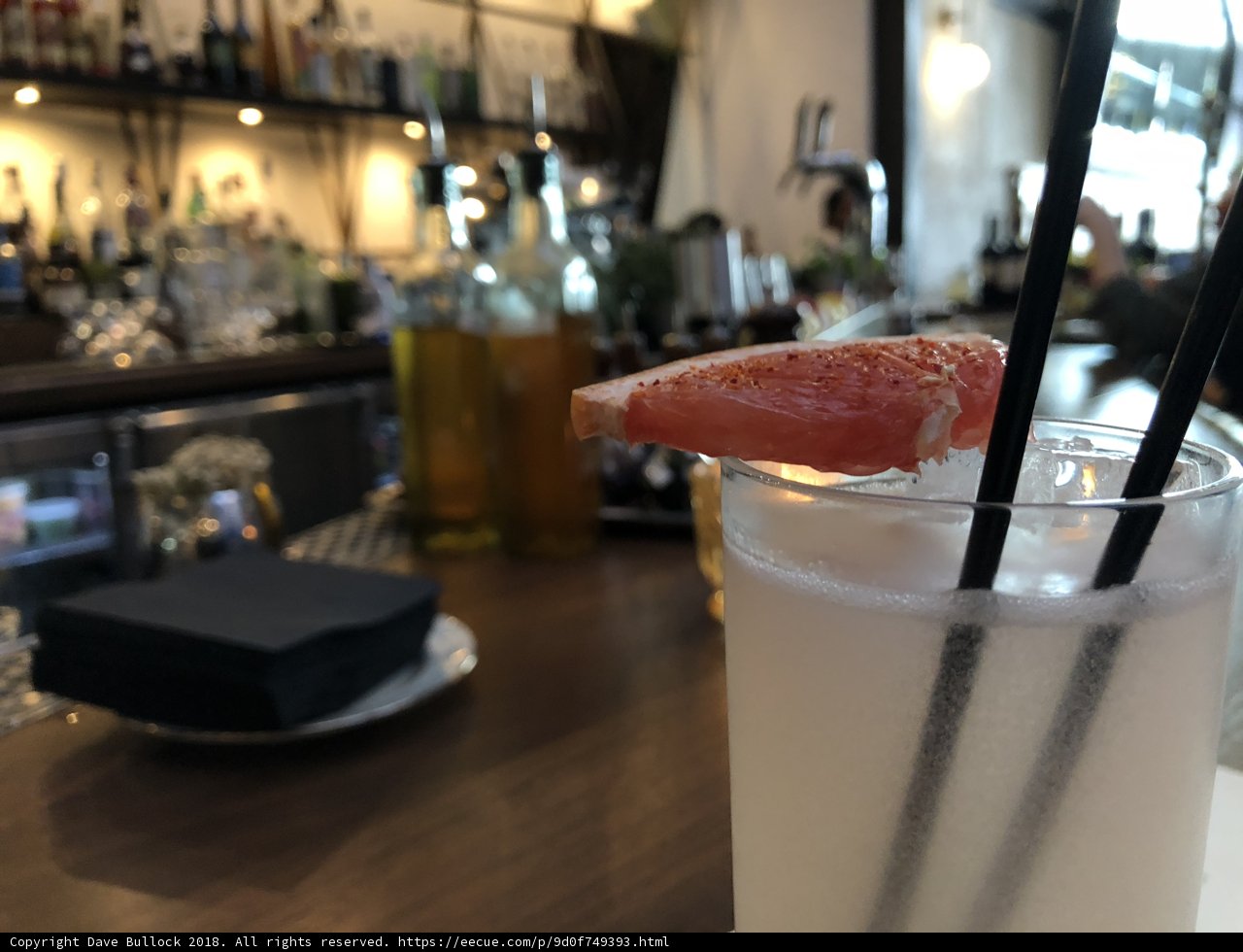 Grapefruit Cocktail at the Bar