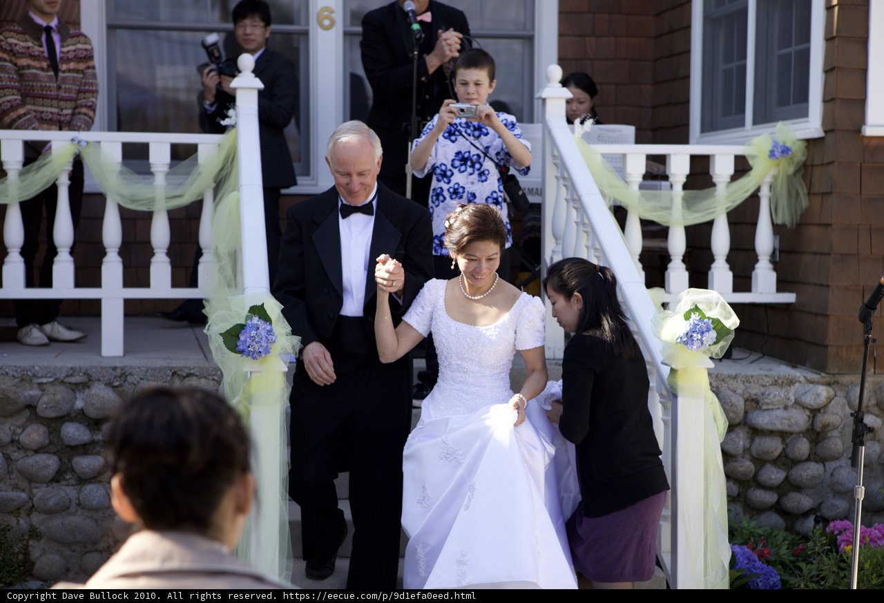Wedding Bliss on the Stairs