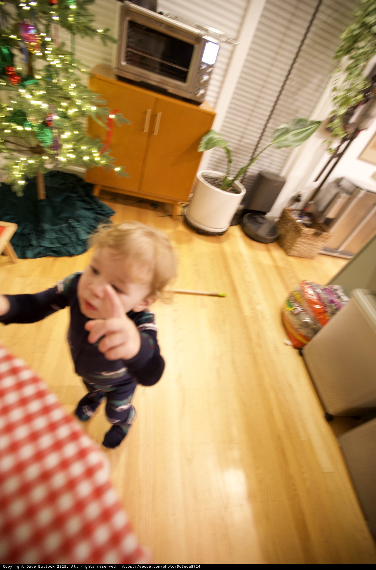 Toddler's Early Christmas Morning at Home