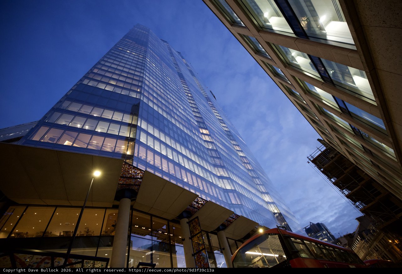 Modern Glass Skyscraper at Dusk in London