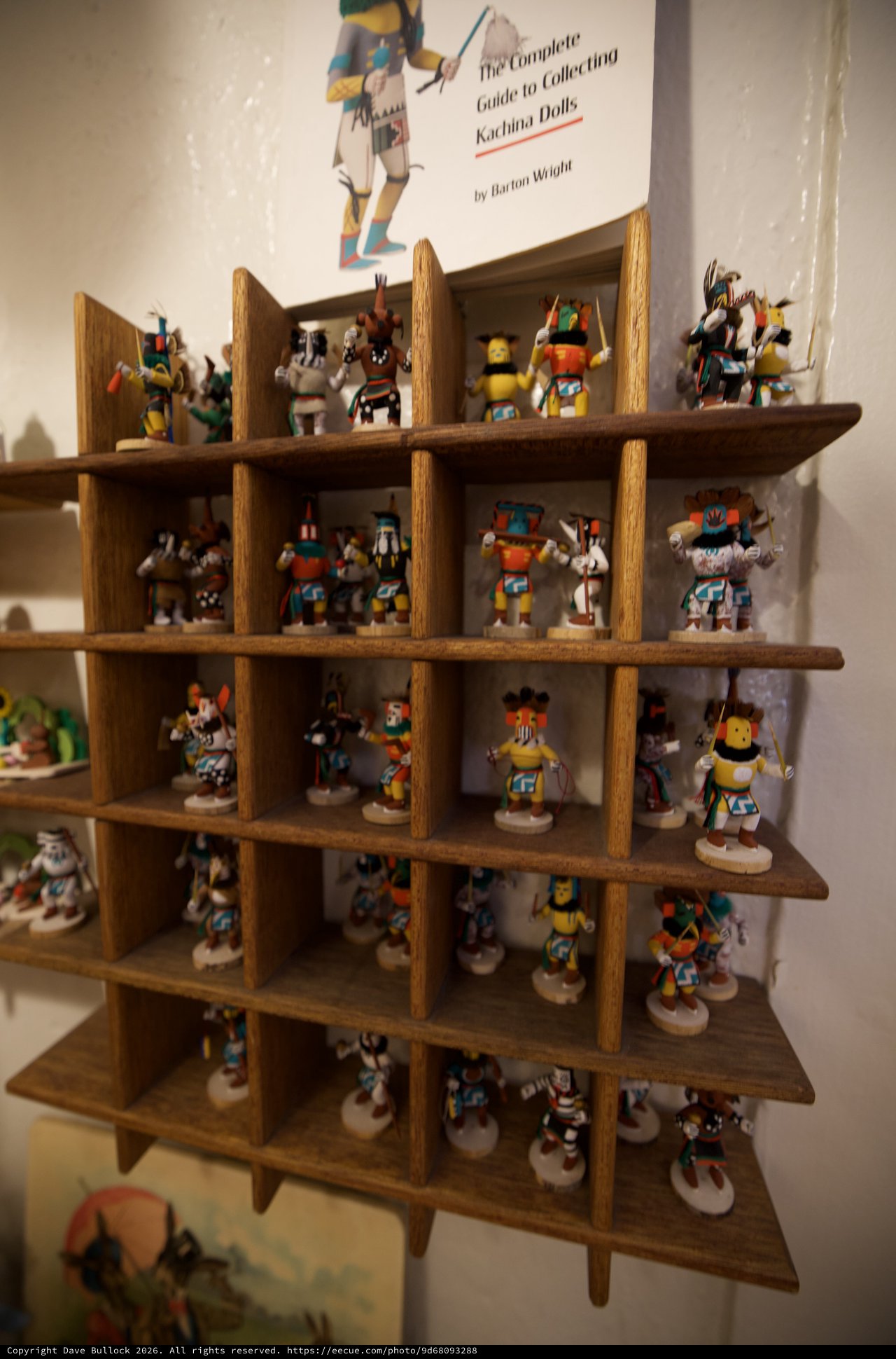 Collection of Traditional Kachina Dolls Display Shelf
