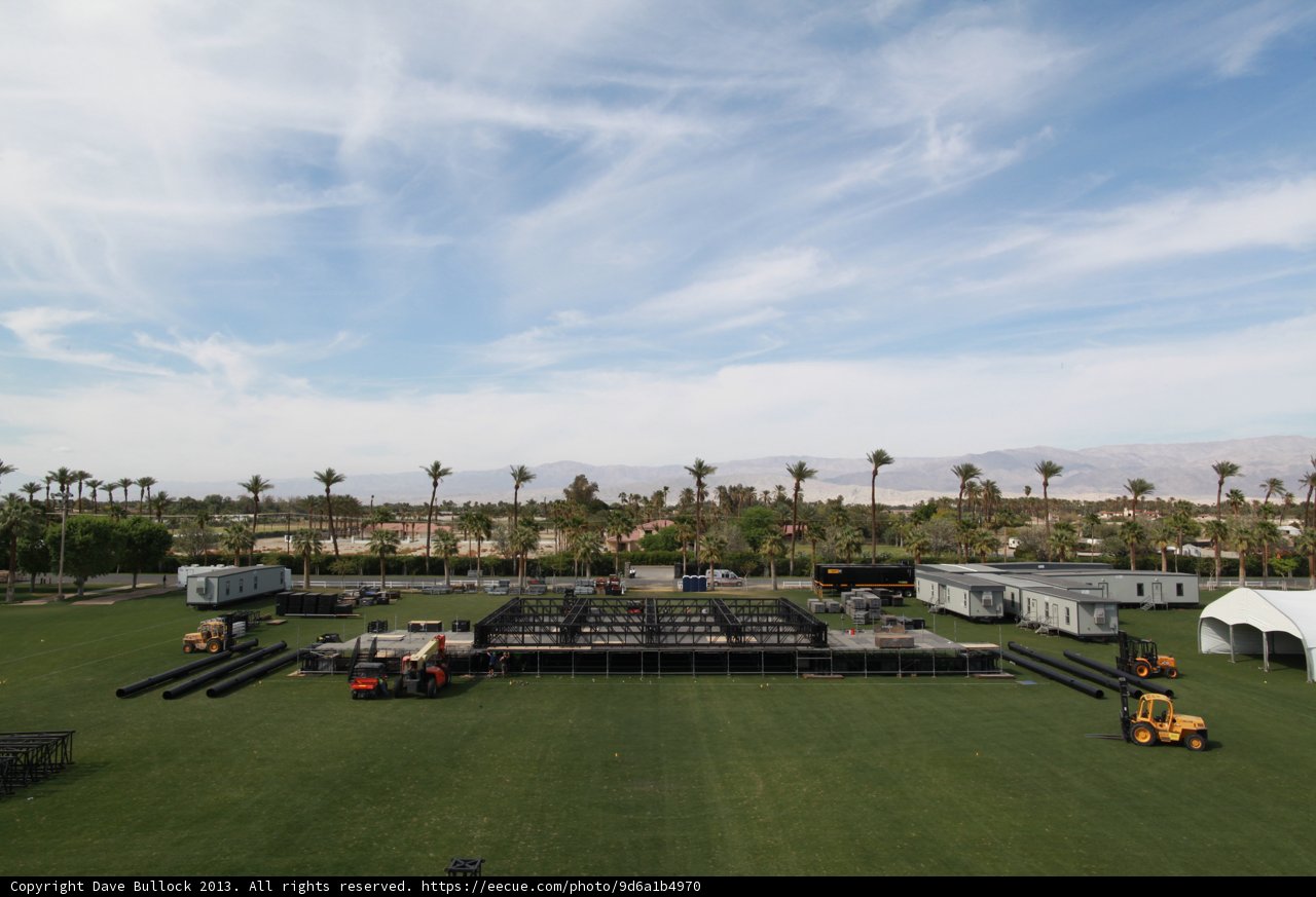 The Tractor and the Stage on the Coachella Field