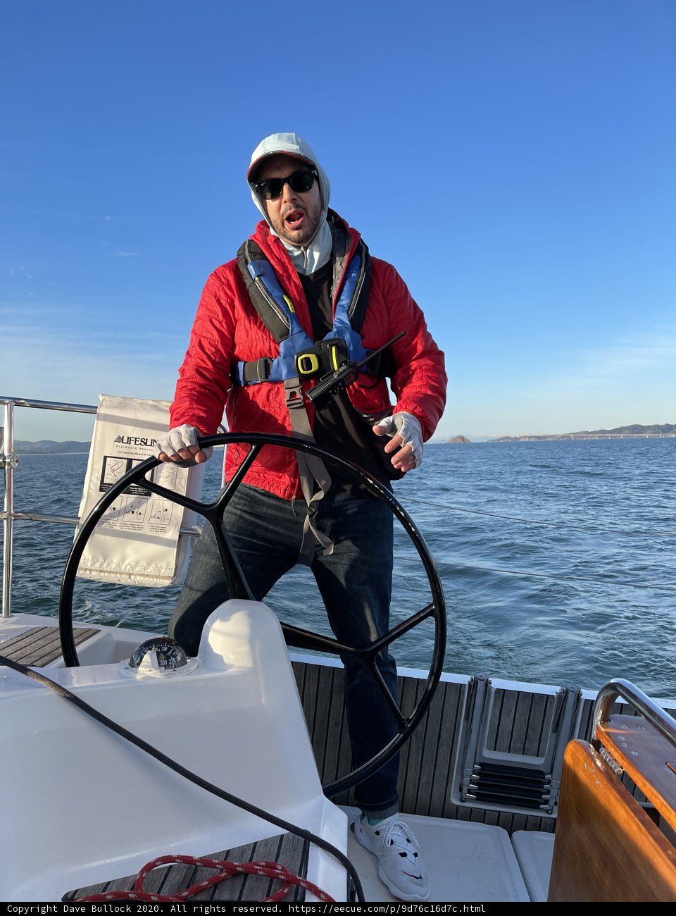 Captain Dave B steering his boat