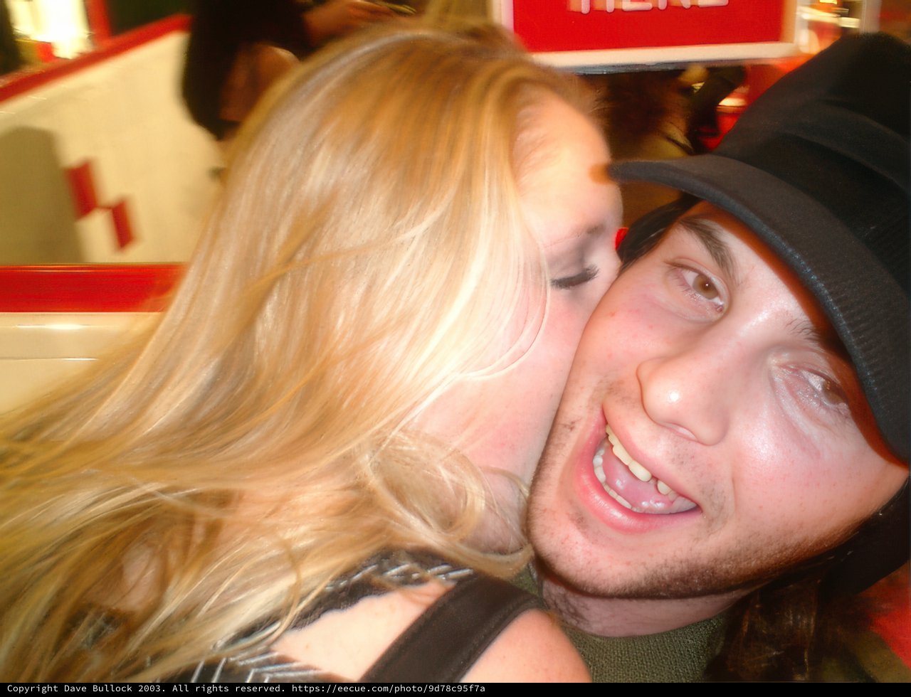 Romantic Kiss under the Hat