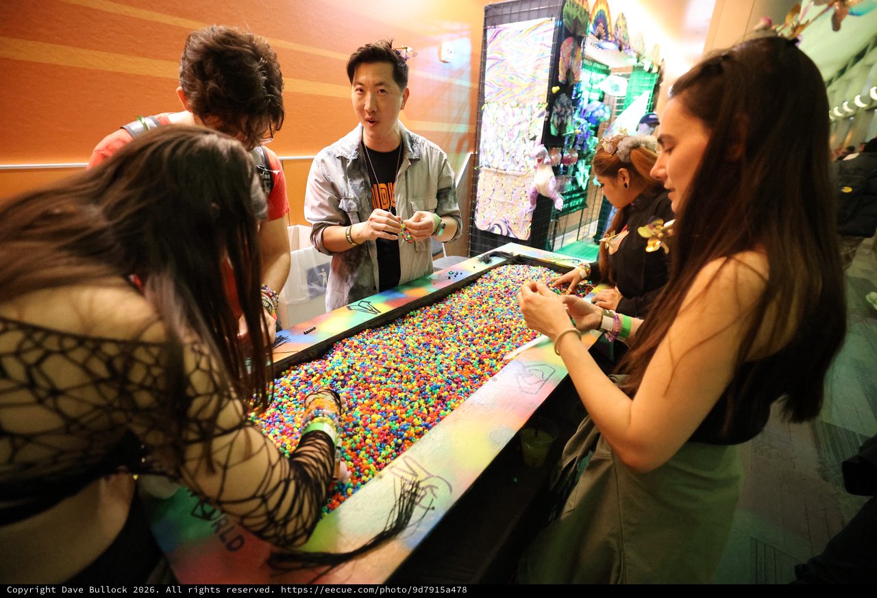 Festival Attendees Craft Kandi Bracelets at Wobbleland