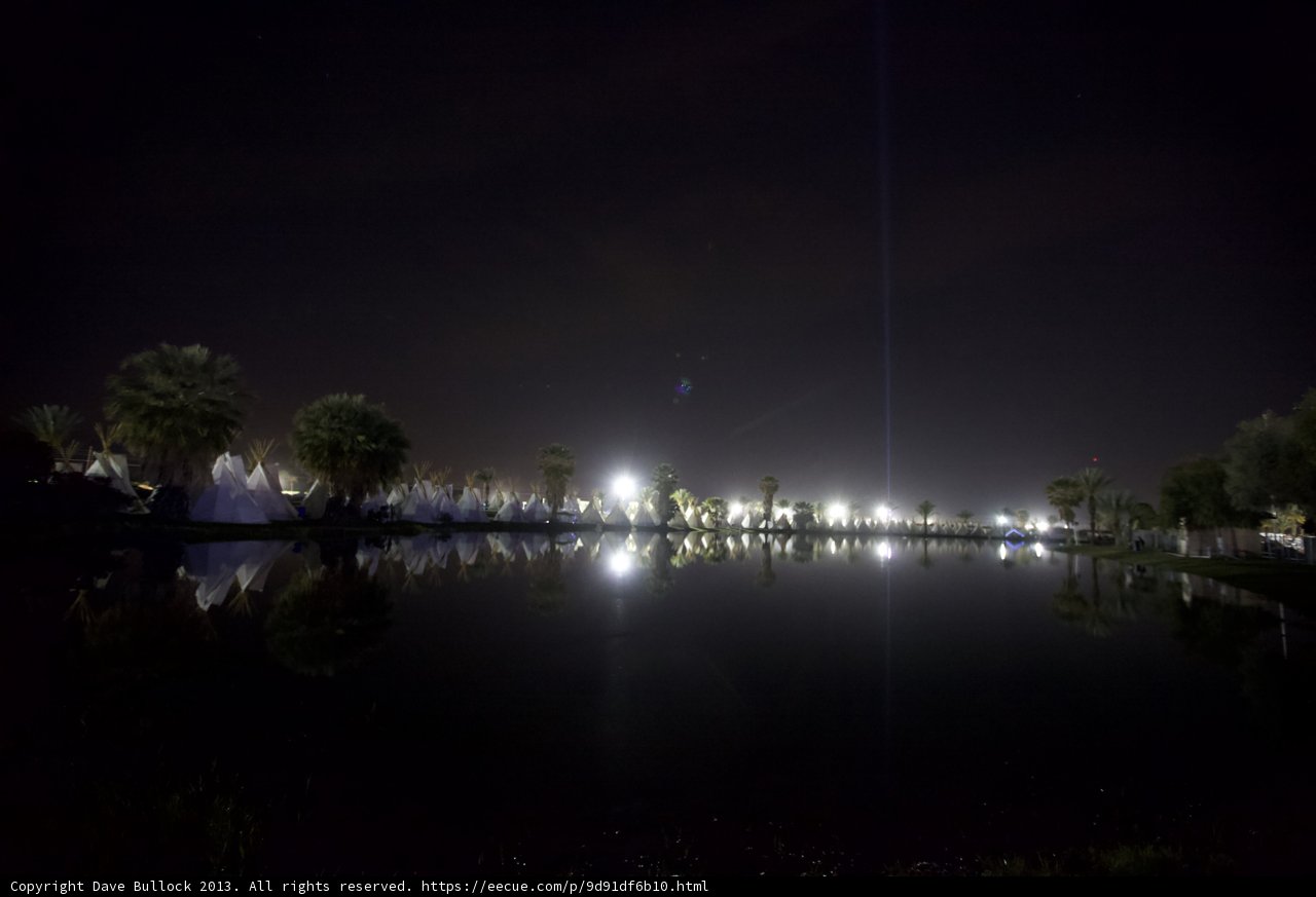 Illuminated Lake at Night