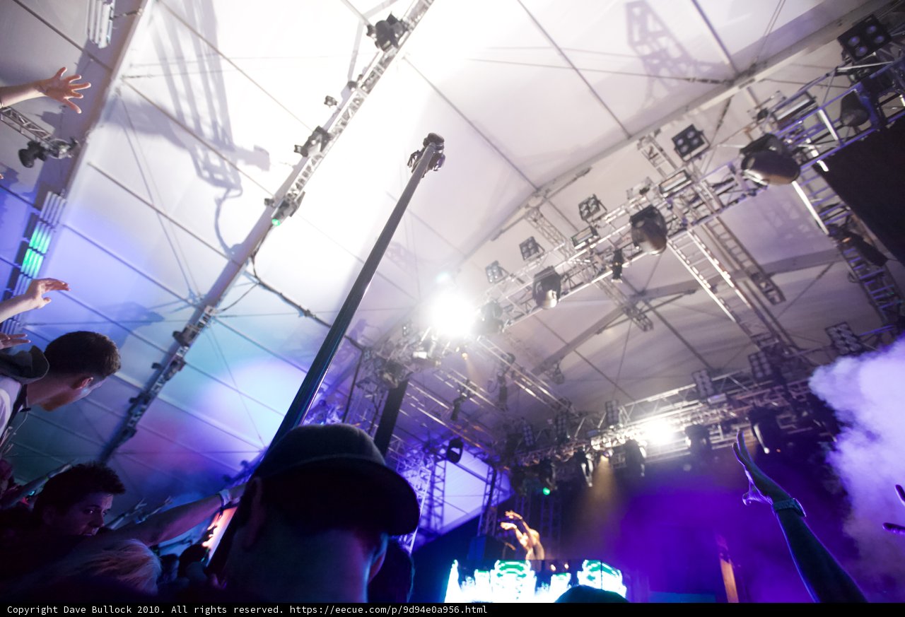 Smoke-filled Concert Crowd