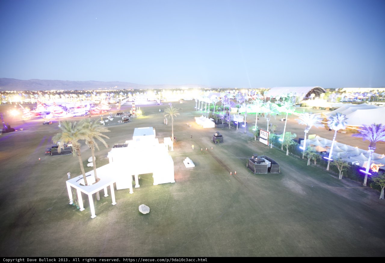 Overhead View of Coachella Parking Lot and Cityscape