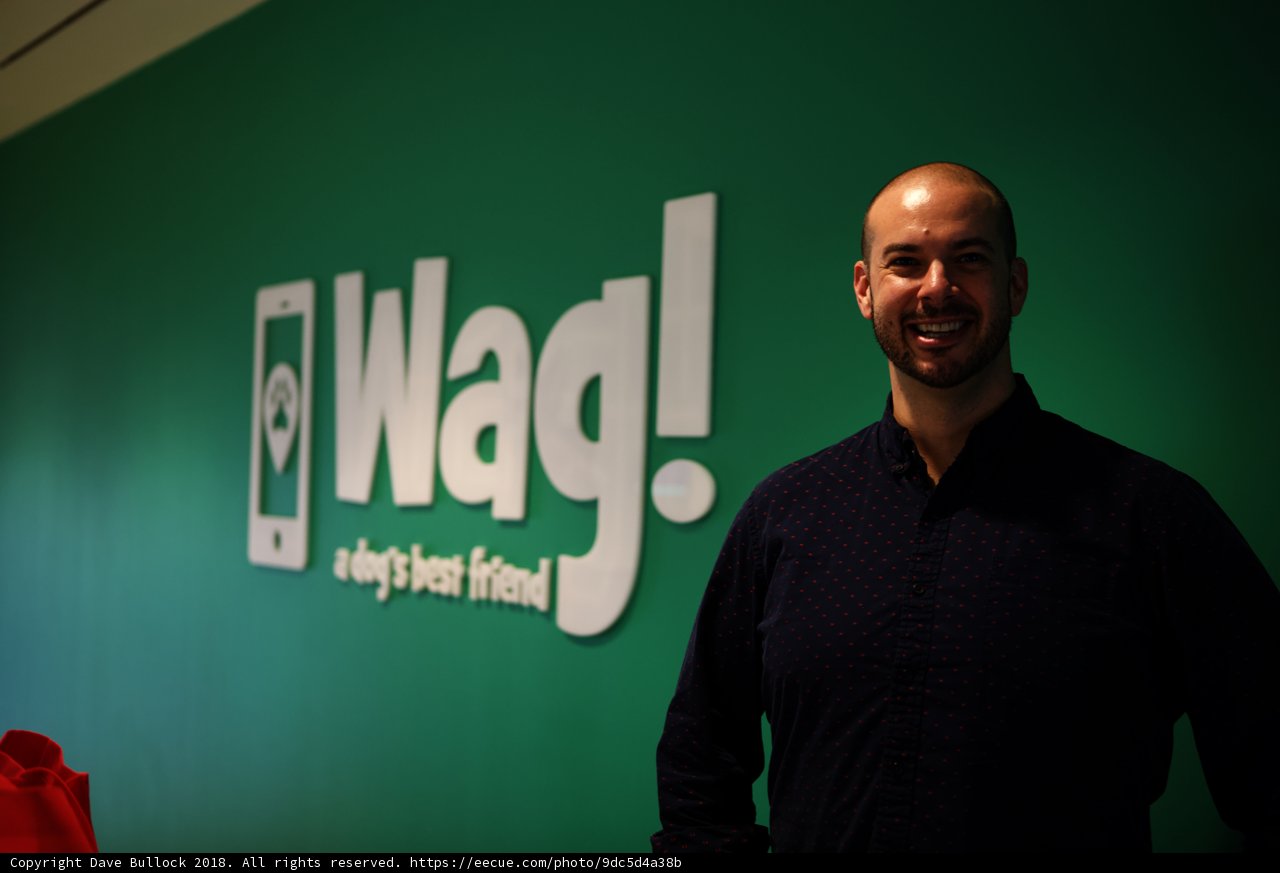 The Smiling Man in front of WAG Logo