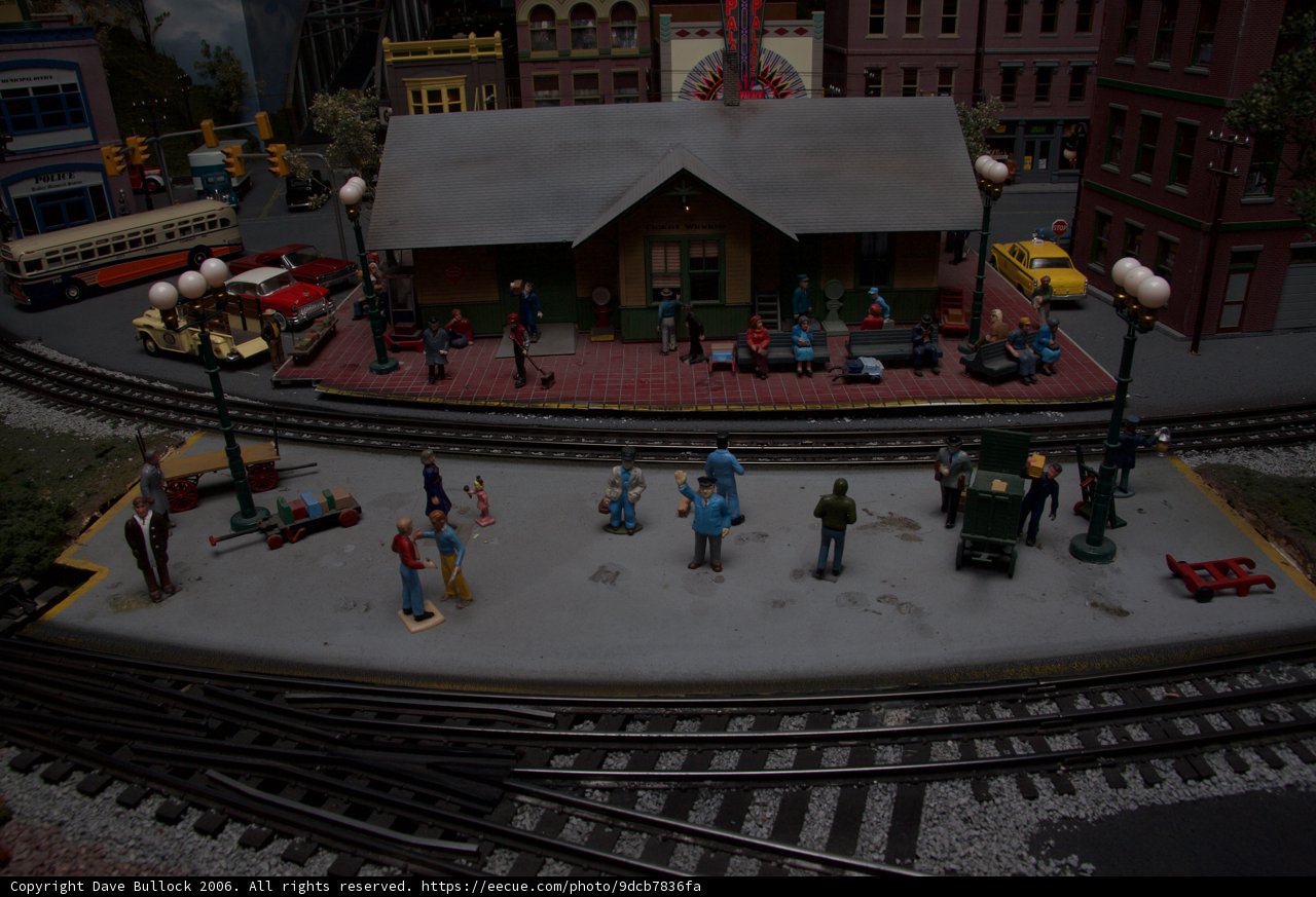 Train Station Terminal Diorama with Figurines