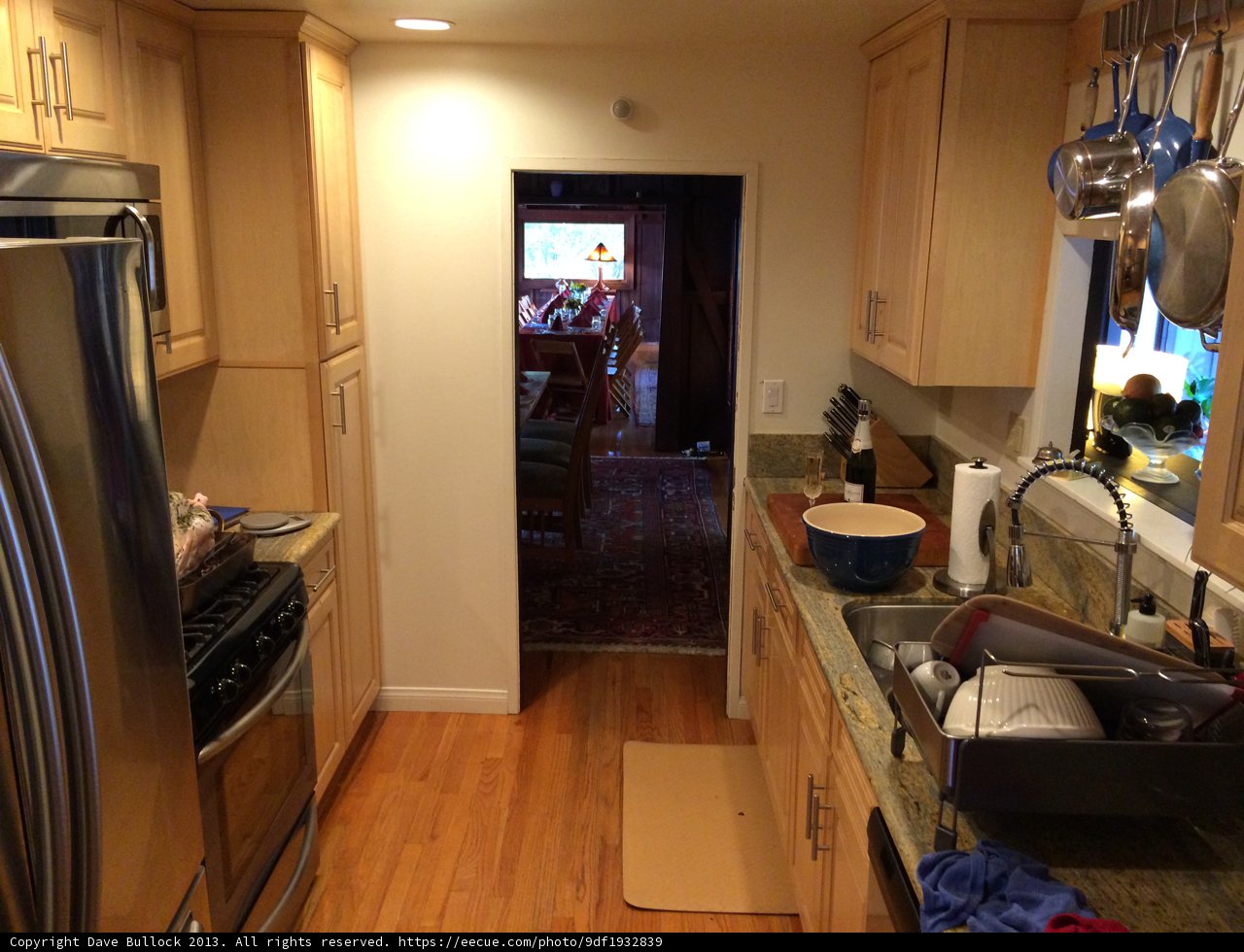 A Modern Kitchen with Hardwood Flooring