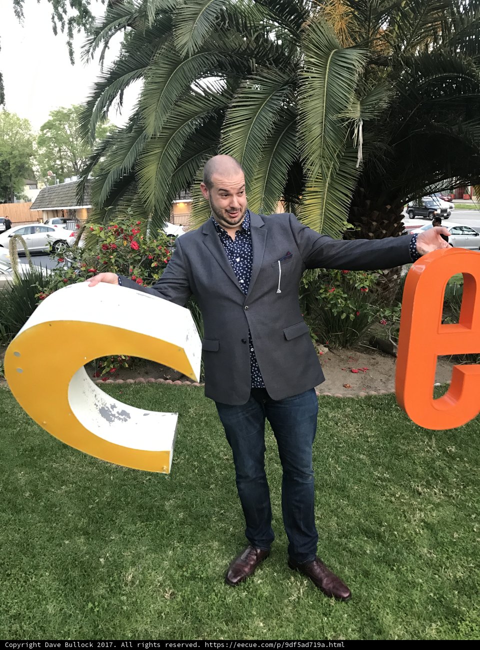 Standing beside the Big C Sign