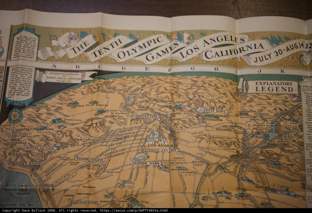 Vintage Map of California with City Names