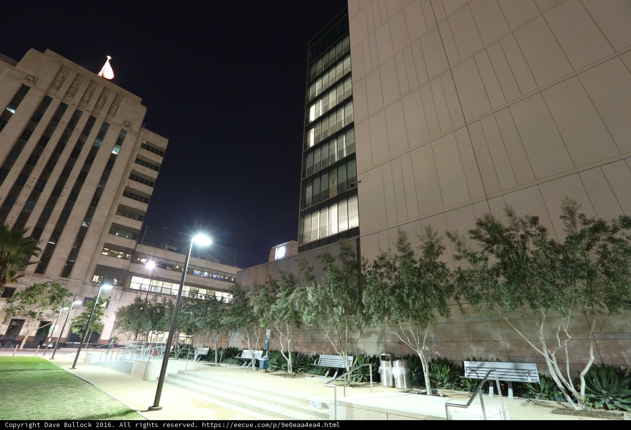 Nighttime View of Office Building in the City