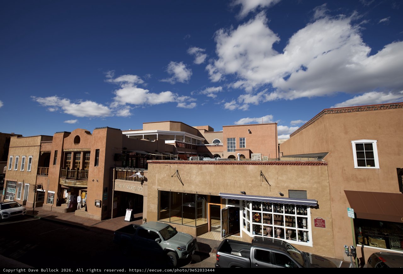 Adobe Architecture Along Santa Fe Plaza Street
