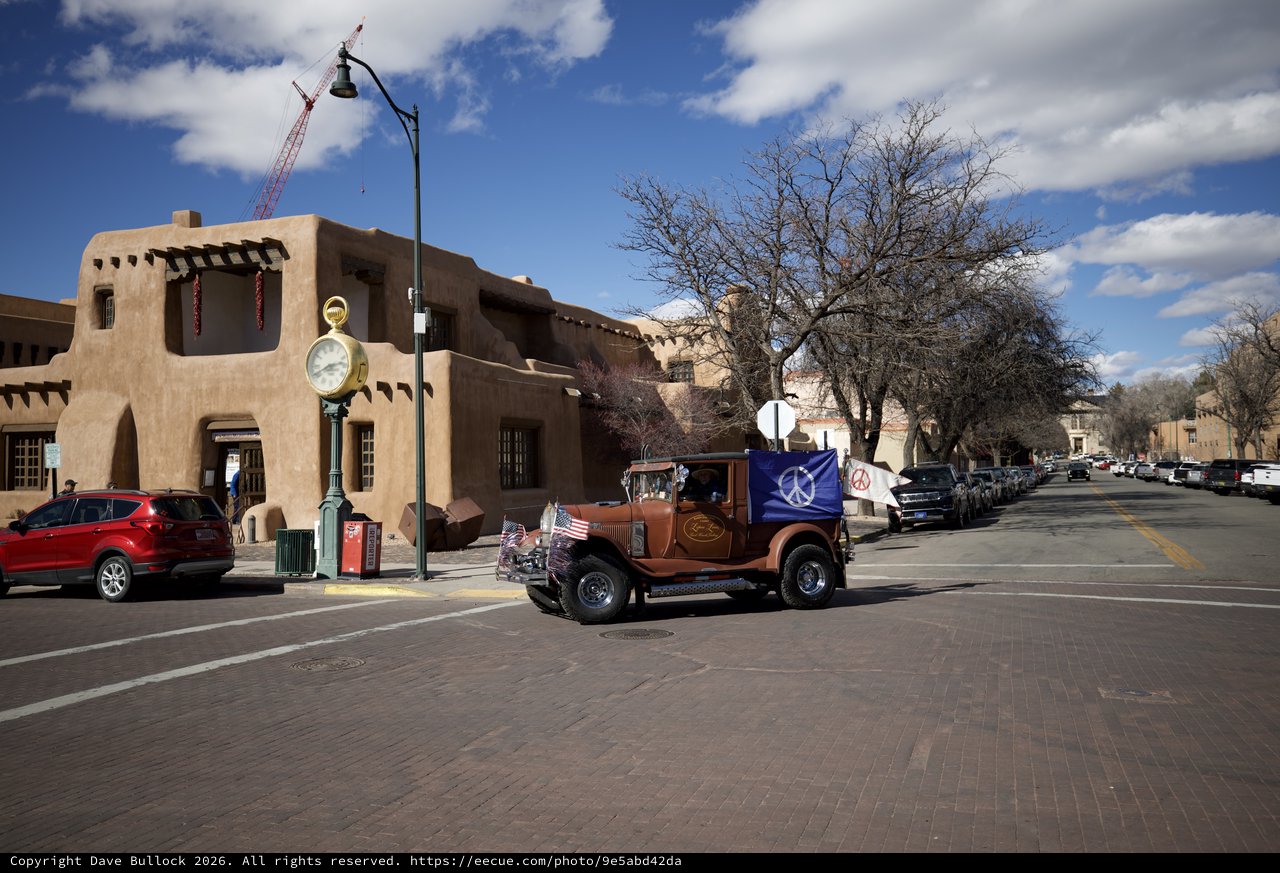 Vintage Truck on Adobe Plaza in Santa Fe