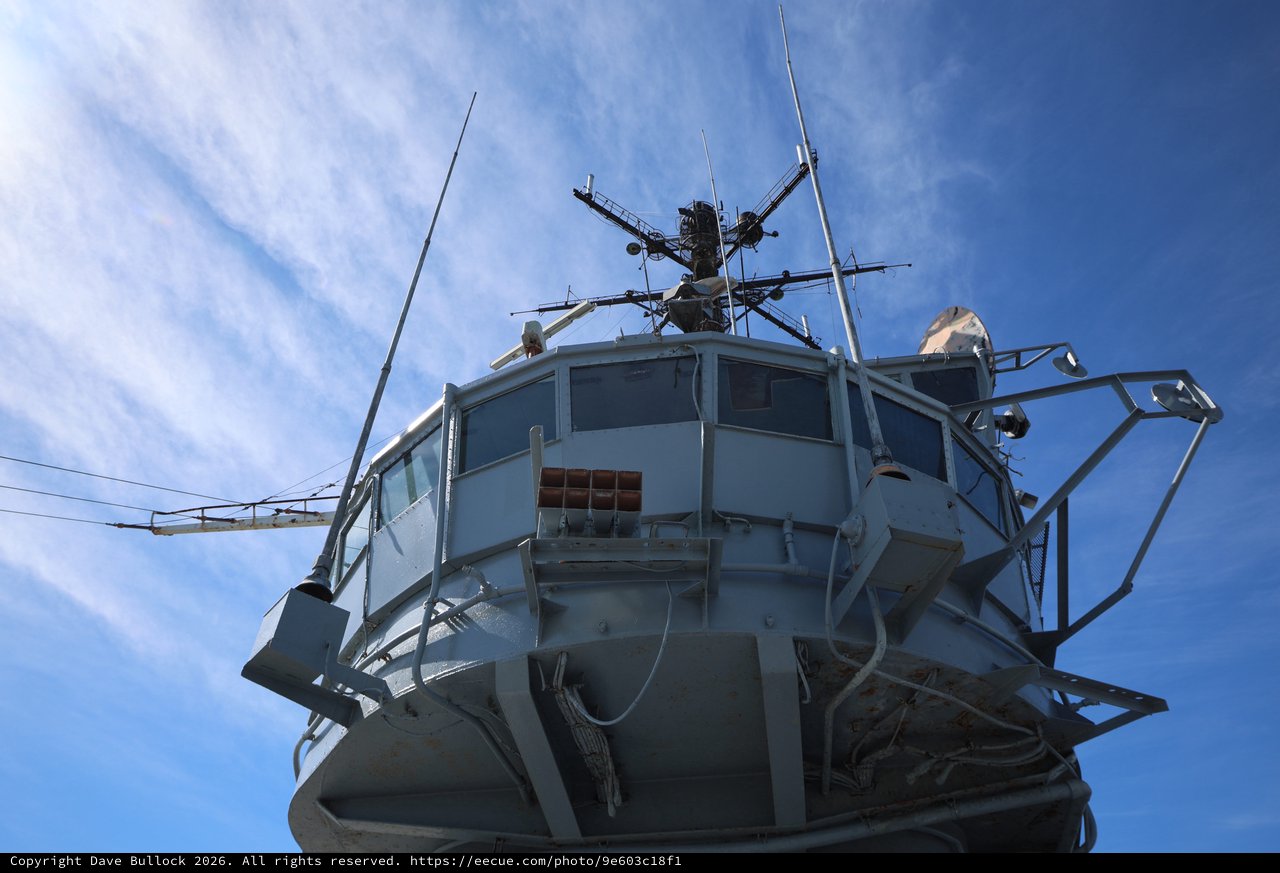Vintage Naval Vessel Bridge with Communication Equipment