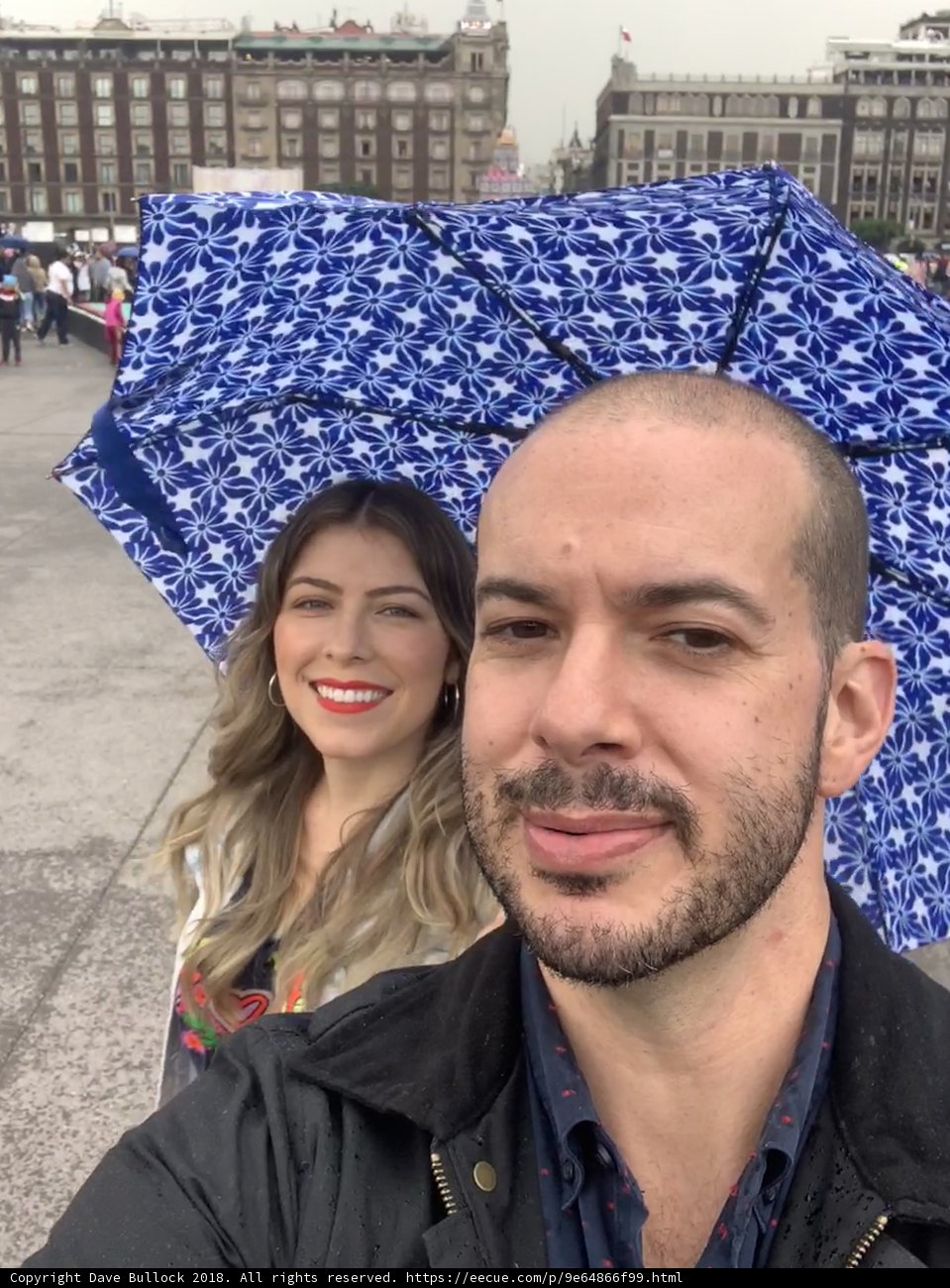 Selfie under the Umbrella in the City